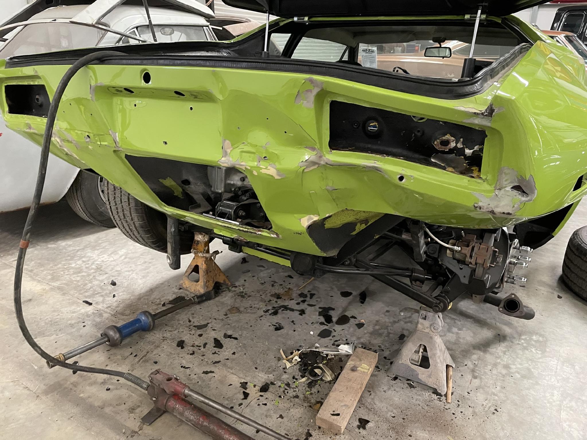 The rear damage having been dropped off a truck was substantial