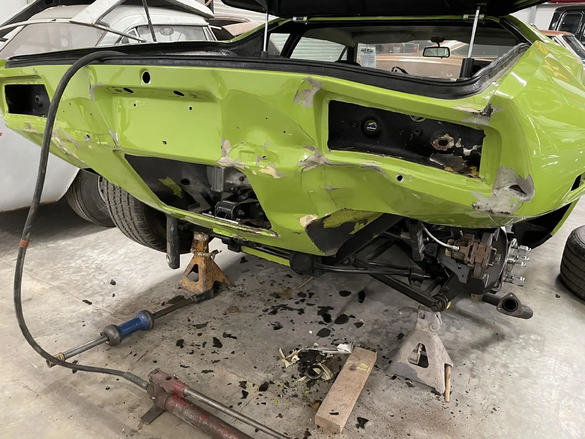 The rear damage having been dropped off a truck was substantial