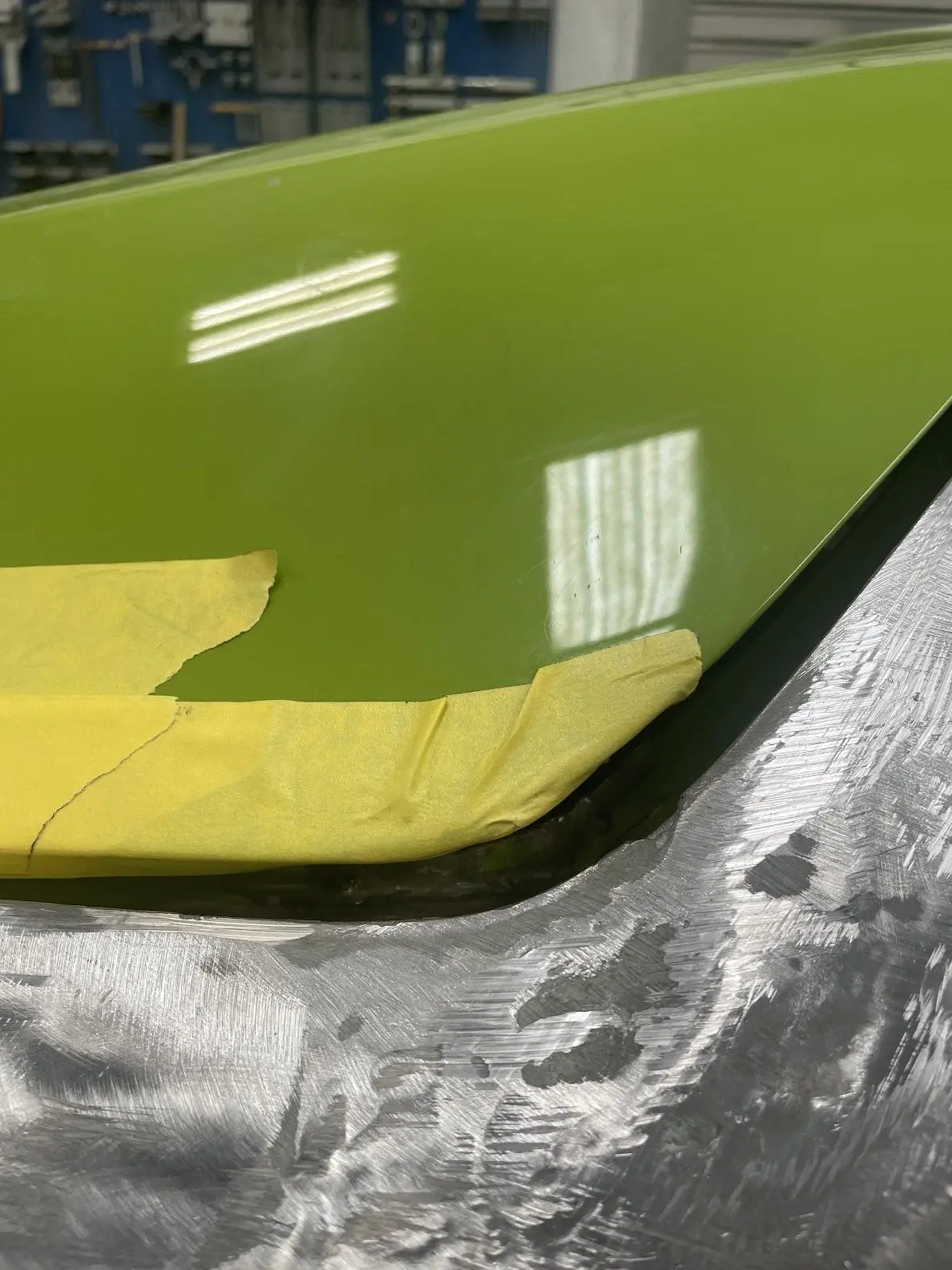 The most difficult damage to repair was the kink in the rear quarter where the hatch meets